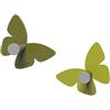 CalleaDesign - Appendiabiti da parete moderno per l'ingresso con 3 ganci, Milioni di farfalle, colore verde oliva e verde cedro