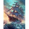 Bimkole 5D DIY Diamond Painting Kit Completo Fai da Te Barca, Oceano Pittura Diamante Punto Croce Strass Arte E Creazione Di Mosaico Decorazione Murale Artigianale 30X40cm