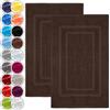NatureMark Set di 2 Tappeti da Bagno 50x80 cm - Cotone Spugna 800 g/m² - Tappeti Bagno Spessi e Altamente Assorbenti - Asciugatura Rapida - Senza Base in Gomma - Marrone Cioccolato