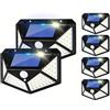 K2 STORE - SET 6 PEZZI Lampade Luce Faretto Faro 100 LED Esterno Pannello Solare Energia Sensore Movimento Crepuscolare