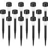 Aigostar Lampade Solari da Giardino 12 pcs Luci Solari Esterno Giardino 6500K, IP44 Impermeabile, Auto On/Off, Adatto per patio, terrazza