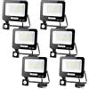 Aigostar- 50W Faretto Led da Esterno con Sensore di Movimento, Faro LED Esterno, 4600LM, Bianco Freddo 6500K, IP65 Impermeabile, Faretti LED per Giardino, Cortile, Patio, Garage, Confezione da 6
