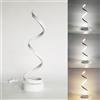 Mengjay Lampada da Comodino a Spirale LED Moderno, 3 Temperature di Colore, Protezione Degli Occhi, Soggiorno/Ufficio Decorazione di Illuminazione, Bianco
