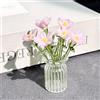 Pnedeodm Handmade Mini Glass Flowers in Vase, Colorful Tiny Glass Flowers Ornaments for Desk Decor, Forever Glasses Flower Bouquet Gift for Mum, Women, Birthday,Mother's Day (G)