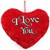 VKZ Cuscino a Cuore "I Love You" Rosso in Peluche, Decorazione San Valentino da Appendere, Imbottitura in Fibra di Poliestere, Idea Regalo Romantica per Coppie, Camera e Divano 33CM