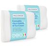 Falconieri Cuscino per Cervicale Ergonomico per Dormire in Memory Foam HD Guanciale Antirussamento a Doppia Onda Efficace Supporto per Collo Spalle e Schiena con Federa Antiacaro Lavabile in Lavatrice (2pz)