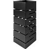 IlGruppone Portaombrelli Interno Esterno Elegante Design Moderno in Metallo con Ganci per ombrellini - Modello 9 Nero