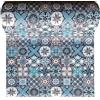 IlGruppone Tappeto Passatoia Cucina Antiscivolo Larghezza Maxi 100 Cm Antimacchia Multiuso Corridoio Soggiorno Lavabile Ingresso Camera - Mattonella Acqua - 100x100cm