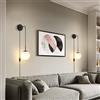 GZZBMY Lampada da Parete Industriali Vintage Applique da Parete con Spina Per Cavo E Interruttore Regolazione E27 Lampada a Muro Sfera 2 Pcs per Camera da Letto Soggiorno (Noir)