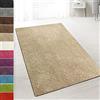 casa pura Shaggy - Tappetini per gradini Barcellona, Protezione per gradini, Morbido Pelo Alto, Sigillo Gut e Angelo Blu, semicircolare, Polipropilene, Beige, 100x200 cm