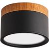 LAI HO Faretto da Incasso A LED, Attacco per Plafoniera A LED Moderno in Legno Nordico, Faretto in Alluminio Bianco Freddo per Corridoio da Cucina della Sala da Pranzo,Nero,15W