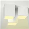 Partenopeautensili® Plafoniera moderna lampada soffitto 3 cubi gesso verniciabile luce LED 24W per faretti GU10 tensione ingresso 230V by universo (con faretti luce naturale 4000k)