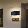 Partenopea® Applique lampada da muro parete in alluminio e vetro per esterno casa locali terrazza IP65 con attacco per lampadine E27 (Luce calda 3000K, Nera)
