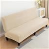 AOUHMN Copridivano Senza Braccioli 2-4 Posti, Copridivano Senza Braccioli Impermeabile Elasticizzata Universale Pieghevole Lavabile Rimovibile Estraibile, per Mobili per Divano,Colore Beige,S
