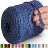 MeriWoolArt® Corda di Cotone 4mm 225m Corda Macramè Naturale, Filato Morbido per Tessuto da Parete, Macrame Fatto A Mano Parete Appeso Boho, Piume Macramè Acchiappasogni, Decorazione Macramè Fai Da Te