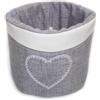 Russo Tessuti Cestino PORTACIALDE Cuori Love ORGANIZZER Living Cucina caffè Zucchero Paris-Cuore Grigio
