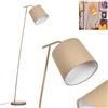 hofstein Lampada da terra Palmeiros, lampada da terra in metallo/tessuto beige/bianco, lampada in stile boho con paralume rotondo (Ø 25 cm) e interruttore a pedale, altezza 160 cm, 1 x E27, senza lampadina
