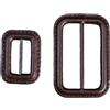WDZDS 2.5/5CM 2PCS Sostituzione Fibbia in Vera Pelle Marrone Scuro Sostituzione Fibbia per Cintura Rivestita in Pelle con Perno per la Lavorazione Fibbia con cursore Triglide