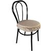 Russo Tessuti Set 6 Cuscini Sedie Rotondi Cucina Coprisedia Elastici Imbottiti Tinta Unita-Beige