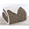 IlGruppone Coperta Plaid Pile Sherpa Invernale, Morbida Calda Pelosa Peluche Copri Letto Divano Finta Pelliccia Singola Matrimoniale Doppio Lato Copertina Divano - Plaid-125x155cm - Dis6-Savana