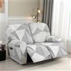 JORTUIO Copripoltrona Relax Reclinabile Elasticizzata, 1 2 3 posti Copridivano Poltrona Relax Antiscivolo Copertura Fodera per Poltrona Reclinabile con Tasca Sofa Protettore ( Color : #11 , Size : 2 seat (6pc