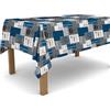 BANZAII TEXTILE INNOVATOR ONLINE Banzaii Tovaglia in PVC Cerata Antimacchia Resistente a Sole e Intemperie Facile Da Tagliare Nella Misura Che Vuoi - Cuisine Blu 140x100 cm
