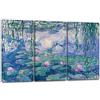 Printed Paintings Stampa su Tela 3 Parti(120x80cm): Claude Monet - Ninfee