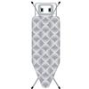 STANEW Asse da stiro 120 x 45 cm, Tavolo da Stiro pieghevole, Sistema Di Chiusura Di sicurezza, Regolabile In Altezza, Con Rivestimento In Cotone 100%(Grigio ondulato)