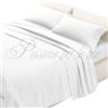 Passione per le tele Lenzuola Percalle Matrimoniale Maxi con federe 3 Volani | Completo Lenzuola tinta unita in Puro Cotone MISURE MAXI con sotto 180x200 - angoli H 30 (bianco)