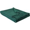 STTS International Coperta in lana vergine al 100%, disponibile in vari colori, copriletto, plaid in lana vergine Tirol, verde/verde oliva-muschio, 140 x 200 cm