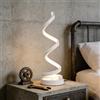 Chao Zan Lampada da comodino a LED, luce bianca calda, lampada da tavolo, moderna a spirale, in metallo, per studio, soggiorno, camera da letto dei bambini, colore: bianco