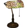 Uziqueif lampada da scrivania, lampade da tavolo vintage, lampada tiffany, Paralume Fatto a Mano in Vetro Colorato, per Soggiorno Camera da Letto Tavolino da caffè,G