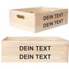 Creative Deco Scatola in Legno Personalizzata con Testo | 40x30x13 cm | Scatole con Maniglie, Cassetta Contenitore Portaoggetti | Incisione Nome, Frase o Data | Idea Regalo Artigianale Unica