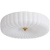 KCO Illuminazione Bianco In Vetro A Coste Montaggio A Filo Plafoniera Grande Vetro Latte Semi Flush Mount Luce Rotonda LED Cucina Plafoniera Contemporanea Corridoio Plafoniere