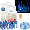 GINMA Set 6 Fili Luminosi 20 LED Tappo a Batteria con Cavo Trasparente - Catena Luminosa Decorativa per Interni ed Esterni, Lucine LED per Natale, Bottiglie (Blu Zaffiro, 2 Metri (20 LED) TAPPO)
