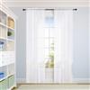 SUNLIMEI Tende Trasparenti 80 x 235 cm Moderne con Manicotto Dell'Asta Voile Tenda Finestra Interno Salotto Decorazioni per La Casa, Eleganti Belle per Soggiorno Camera Cameretta, Bianco