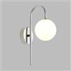 Klobvtt Globo di Illuminazione da Parete Moderna - Applique con Palla di Vetro Bianco, Finitura Cromata, Montaggio a Parete G9 per Soggiorno e Comodino