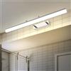 TZSMUM Lampada da Parete Bagno LED Applique da Parete Specchio Ruotabile a 180° Lampada a Muro Interno Moderno Impermeabile per Camera da Letto Trucco Corridoio (Argenteo-Luce Calda,40cm)
