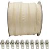 JYC CREATIVE 20 Metri di Chiusure Lampo in Nylon + 25 Cursori Automatici Tiretti in Metallo, Cerniera per Cucire, Chiusure Lampo al Metro per Cucire su Vestiti, Tessuti, n.3, Giallo