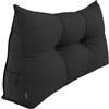 POKAR Cuscino Schienale Divano 100x50x20 cm | Cuscino da Lettura per Divano e Letto con Appoggio Schiena Grande | Cuscino a Cuneo Triangolare con Tasche Laterali | Certificato Oeko Tex 100 | Nero