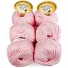 woolove Tricot Cafè Set 6 Scintilla - Filato in Puro Cotone Supermercerizzatoe Antipilling - per Maglieria e Uncinetto - Ferri/Uncinetto 3.50/4.50 mm - 6 Gomitoli da 50g (113m) - Rosa Baby 24, 6 Pezzi