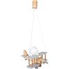 IPP Lampadario a Sospensione per Cameretta Bimbi, Lampada Aereo in Legno Colorato, 32x30 cm (Grigio - Legno)