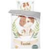 Pictogogo Set Lenzuola Personalizzate per Bambini con Nome, Federa e Copripiumino | Scelta del Colore del Cotone per Il Lato Inferiore, Scegli Testo, Carattere e Colore (Cane, 100x135)