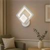 TEKHOME Applique da Muro LED 12W Moderna Geometrica, Bianco, 3 Temperature Colore 3000K-4000K-6500K, Lampada da Parete per Camera da Letto Soggiorno Corridoio E82-B3C