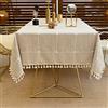DHBHZD Tovaglia 120x320cm Tovaglia in cotone e lino con nappe per cucina Tovaglie senza rughe rettangolari/oblunghe