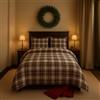 INTRECCI Completo Lenzuola Singolo Scozzese Bianco, Set Lenzuola e Federe in Puro Cotone Fantasia Tartan per Letto 1 Piazza