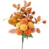 HAOSHICS Bouquet di fiori artificiali, ortensia, crisantemo, fiori di seta artificiali, per decorazione, centrotavola per tavolino da caffè (giallo arancione)