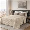 Dorian Home Trapunta Estiva Letto Singolo 100% Puro Cotone Certificato Sambuco Nocciola