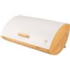KARL HAUSMANN Porta Pane da Cucina con Coperchio - Bianco Portapane Bambu - Moderno Contenitore per il Pane - Scatola Portapane in Metallo - Cassetta Portapane - Bread Box - 35 x 25 x 15,5 cm
