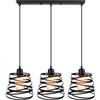 iDEGU Lampade a Sospensione a 3 Luci, lampadario di design a spirale moderno creativo, lampada da soffitto vintage in metallo E27 lampada per camera da letto, soggiorno, cucina, 20 cm, nero
